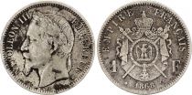 France 1 Franc Napoleon III - 1868 BB Strasbourg - Silver
