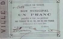 France 1 Franc Noyon City - 1914