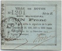 France 1 Franc Noyon City - 1915