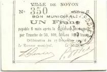 France 1 Franc Noyon City - 1915
