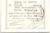 France 1 Franc Noyon Ville - 1915