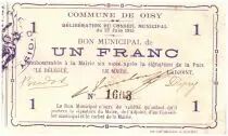 France 1 Franc Oisy Bon Municipal - 1915