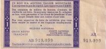 France 1 Franc P&eacute;tain Solidarity Voucher - Bowl of Soup 1941 - AB Series
