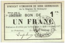 France 1 Franc Rimogne Commune - 1917
