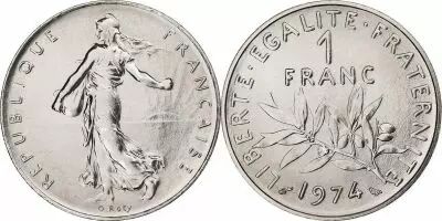France 1 Franc Seed sower - 1974 - UNC