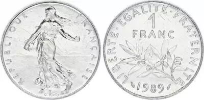 France 1 Franc Seed sower - 1989