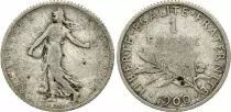 France 1 Franc Semeuse - 1900 - Argent