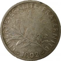France 1 Franc Semeuse - 1902 - Silver - F - KM.844.1