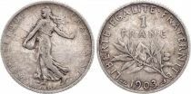 France 1 Franc Semeuse - 1903 - Argent
