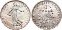 France 1 Franc Semeuse - 1908 - Argent