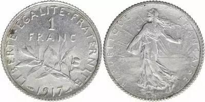 France 1 Franc Semeuse - 1917