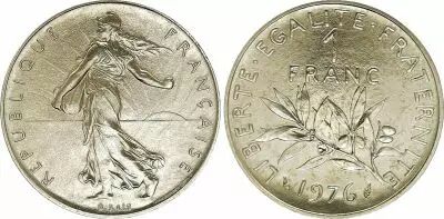 France 1 Franc Semeuse - 1976 - FDC - ISSU DE COFFRET