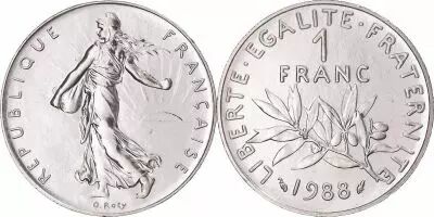 France 1 Franc Semeuse - 1988 - ISSU DE COFFRET