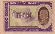 France 1 Franc Solidarity Bond - 1941-1942 - No serial
