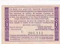 France 1 Franc Solidarity Bond - 1941-1942 - Serial C