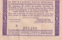 France 1 Franc Solidarity Bond with stamp - 1941-1942 - Serial B