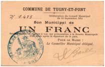 France 1 Franc Tugny-Et-Pont City - 1914