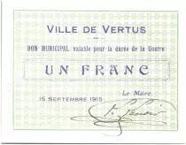 France 1 Franc Vertus City - 1915