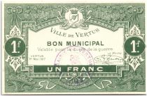 France 1 Franc Vertus Ville - 1917