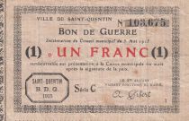 France 1 Franc Ville de Saint-Quentin - Bon de Guerre - 1915 - Série C - TB
