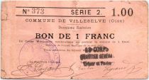 France 1 Franc Villeselve City - 1915