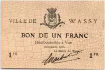France 1 Franc Wassy City - 1915