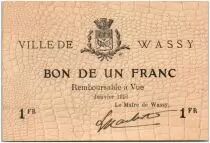 France 1 Franc Wassy City - 1916