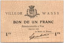 France 1 Franc Wassy Ville - 1916