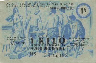 France 1 Kilogram of Ordinary Steel - OCRPI - September 30, 1947