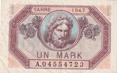 France 1 Mark - Bearded man - Woman with fruits - 1947 - A Series