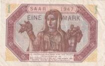 France 1 Mark - Homme barbu - Femme avec fruits - 1947 - S&eacute;rie A