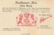 France 1 Mark Mulhouse Not issued - 03-08-1914 - WWI