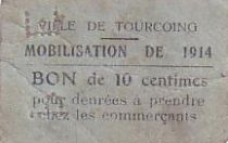 France 10 cent. Tourcoing Mobilisation de 1914