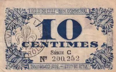 France 10 Centimes - City of Lille - Bon communal - 31-10-1917 - S�rie C