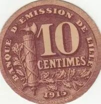 France 10 centimes - Lille Banque d\'&eacute;mission - 1915