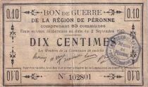 France 10 centimes - P&eacute;ronne War Bond - September 2, 1915 - Series No. 102801