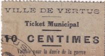 France 10 centimes - Ville de Vertus - Ticket Municipal - 1914/1918