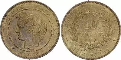France 10 Centimes, C�res - 1888 A Sup