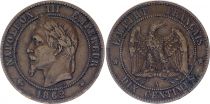 France 10 Centimes  Napoléon III Tête laurée - 1862 A Paris - TTB