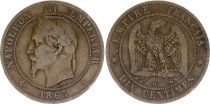 France 10 Centimes  Napoléon III Tête laurée - 1865 BB - Strasbourg - TB+
