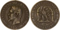 France 10 Centimes  Napoléon III Tête nue - 1857 BB Strasbourg