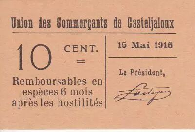 France 10 centimes Casteljaloux City