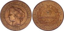 France 10 Centimes Ceres - 1873 A Paris - Fine - KM.815.1
