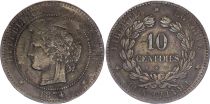 France 10 Centimes Ceres - 1874 K Bordeaux - F to VF - KM.815.2