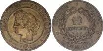 France 10 Centimes Ceres - 1881 A Paris - VF - KM.815.1