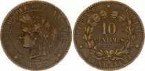 France 10 Centimes C&eacute;r&egrave;s - 3&egrave;me r&eacute;publique - 1873 K Bordeaux