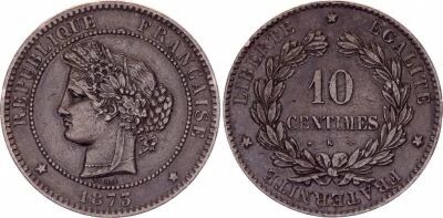 France 10 Centimes C�r�s - Third R�public - 1873  K Bordeaux