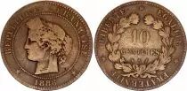 France 10 Centimes Ceres - Third R&eacute;public - 1886 A Paris - F