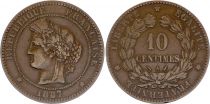 France 10 Centimes Ceres - Third Républic - 1887 A Paris - VF