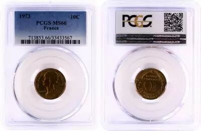 France 10 Centimes Lagriffoul - 1973 - PCGS MS 66